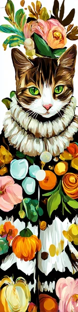 Cat bookmarks featuring a cat wearing a large dramatic robe